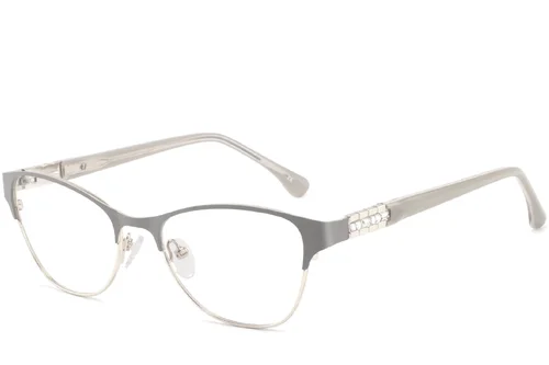 Lunettes papillon en métal gris #BS2425-1251