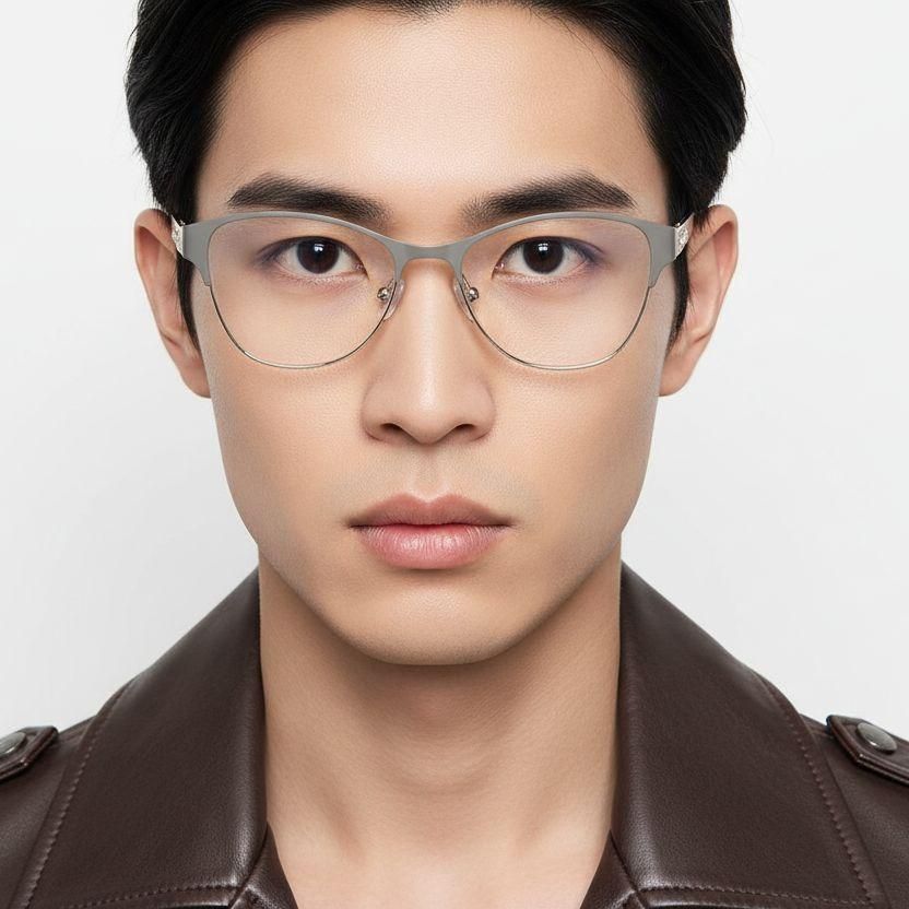 Butterfly Gray Metal Glasses #BS2425-1251