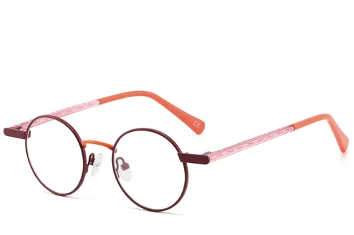 Lunettes rondes en métal rouge #BS2425-1263