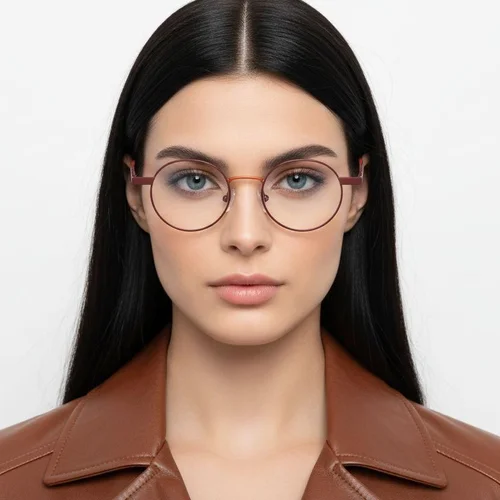 Lunettes rondes en métal rouge #BS2425-1263
