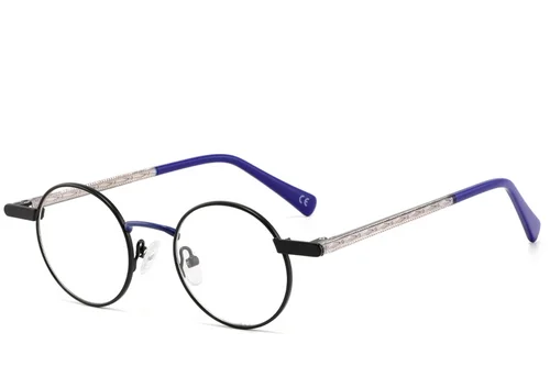 Lunettes rondes en métal noir #BS2425-1265