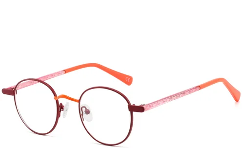 Lunettes ovales en métal rouge #BS2425-1267