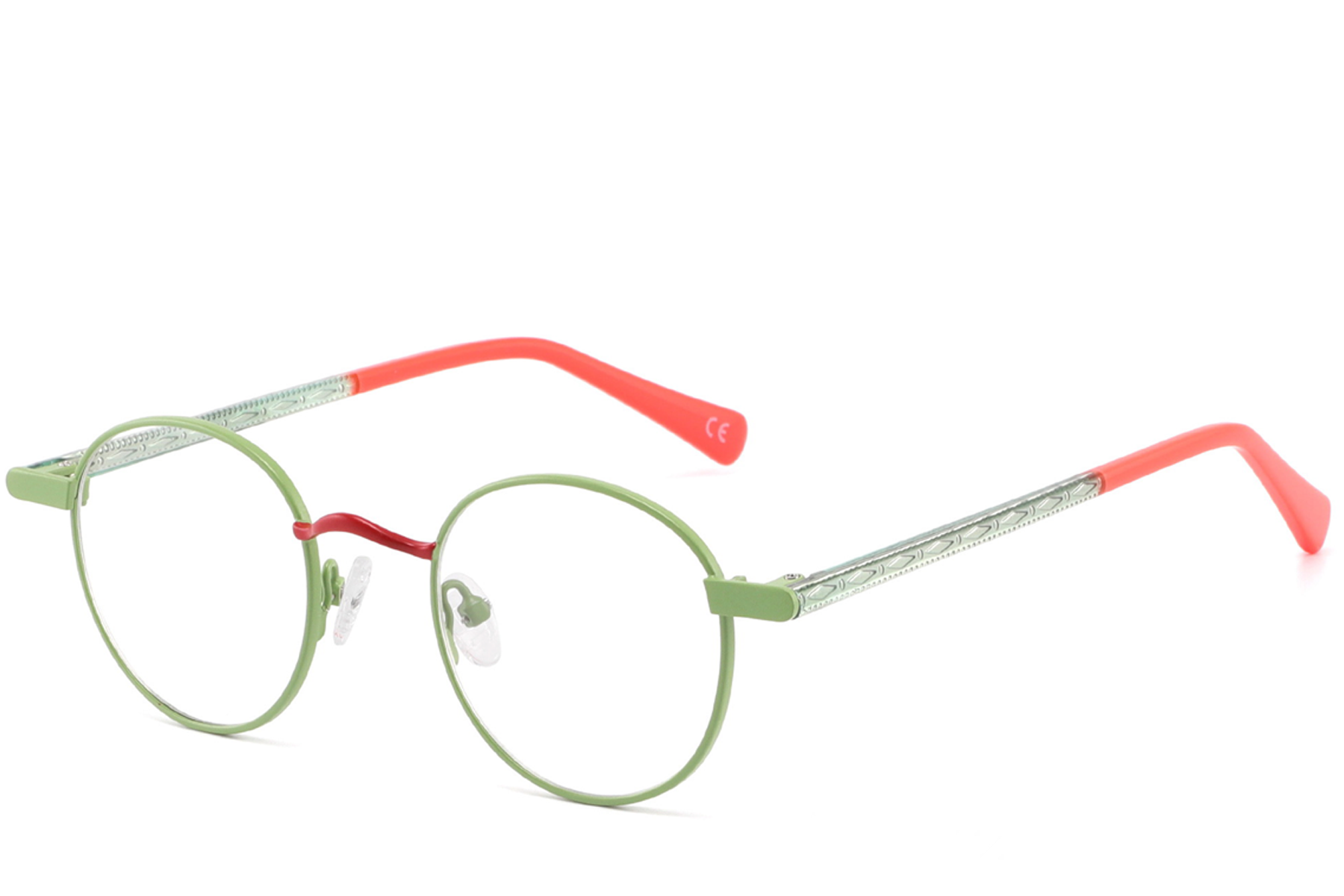 Oval Green Metal Glasses #BS2425-1268
