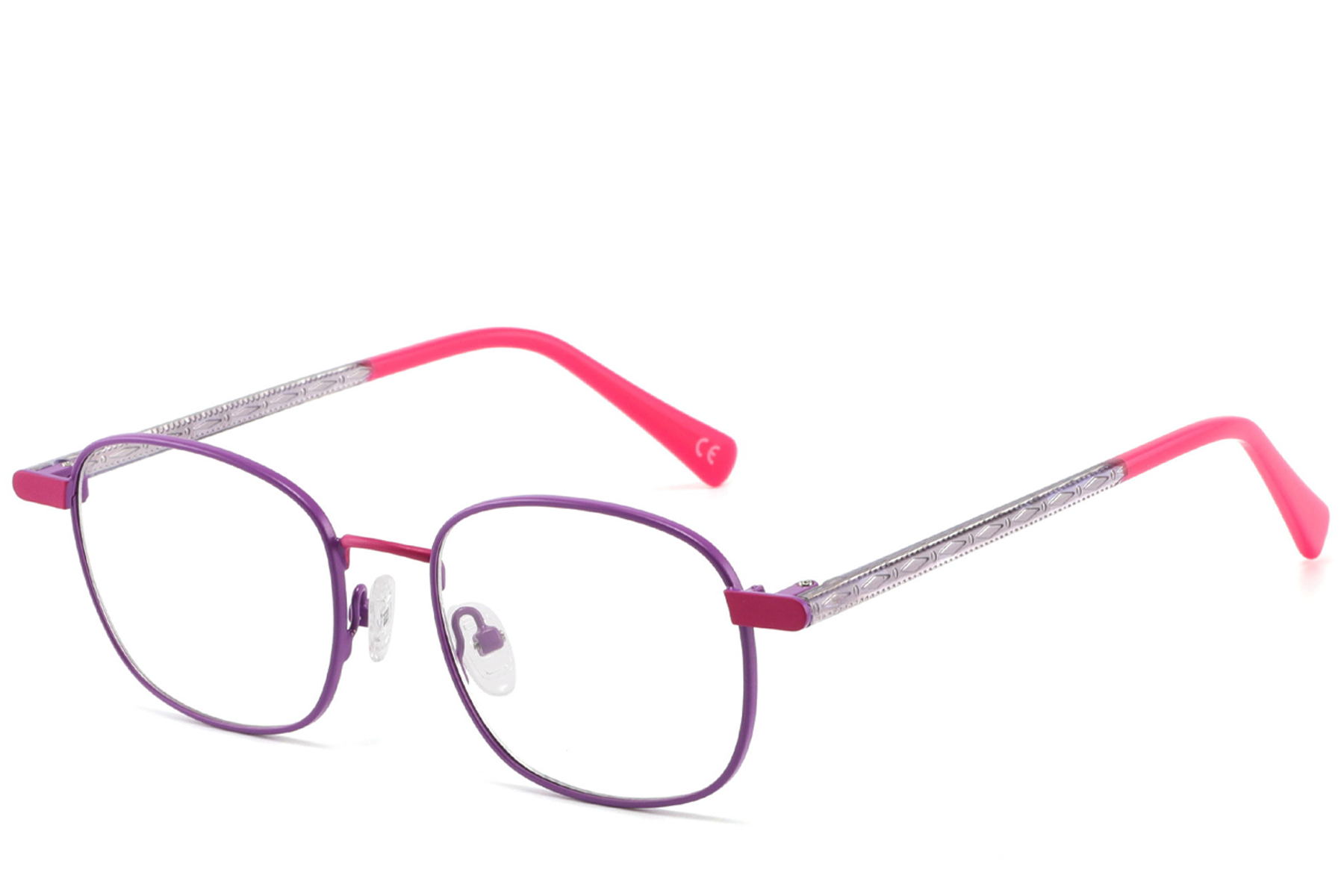Rectangular Purple Metal Glasses #BS2425-1269