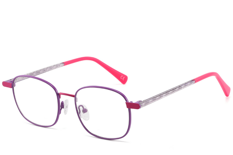 Rechteckige violette Metallbrille #BS2425-1269
