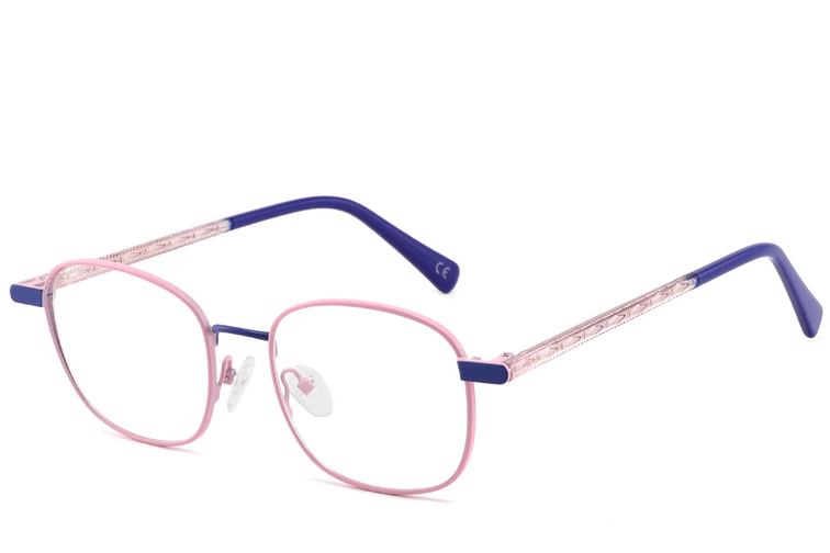 Rectangular Pink Metal Glasses #BS2425-1270