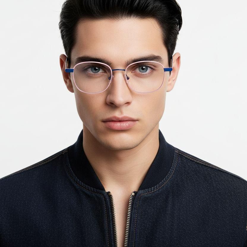 Rectangular Pink Metal Glasses #BS2425-1270