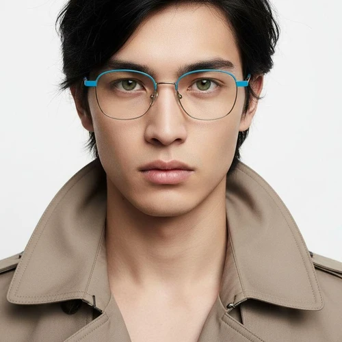 Rectangular Green Metal Glasses #BS2425-1271