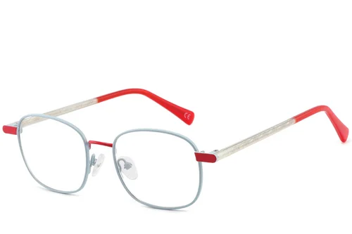 Lunettes rectangulaires en métal bleu #BS2425-1272