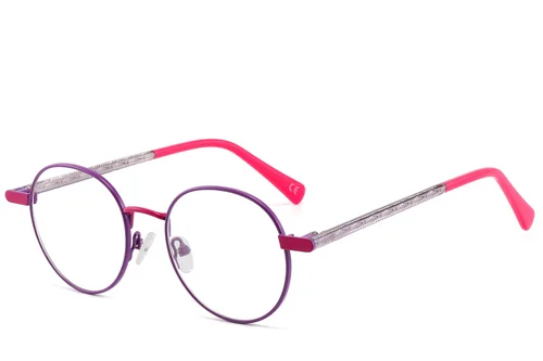 Lunettes ovales en métal violet #BS2425-1275
