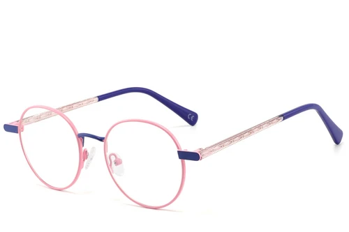 Oval Pink Metal Glasses #BS2425-1276