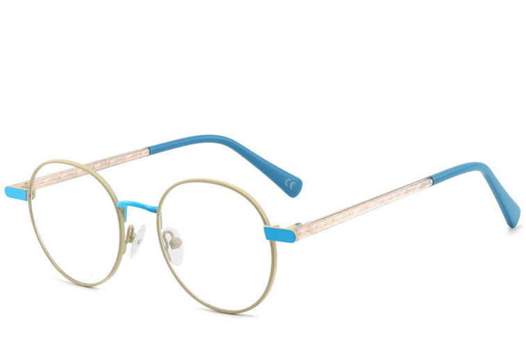Oval Green Metal Glasses #BS2425-1277