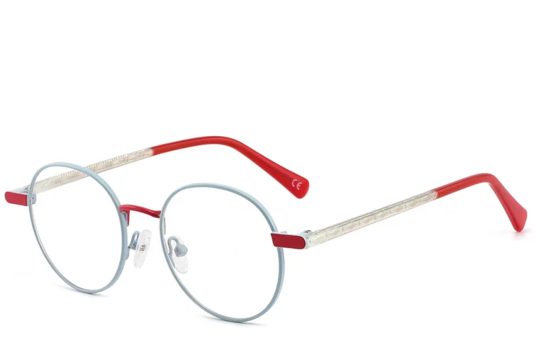 Oval Blue Metal Glasses #BS2425-1278