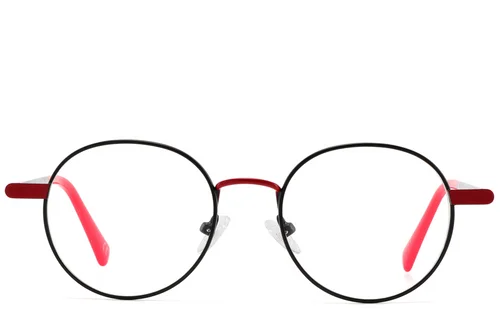 Lunettes ovales en métal rouge #BS2425-1279