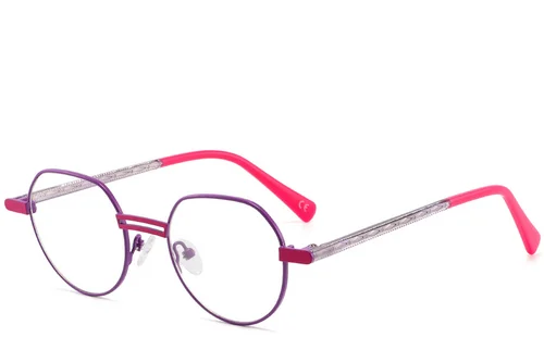 Lunettes ovales en métal violet #BS2425-1280