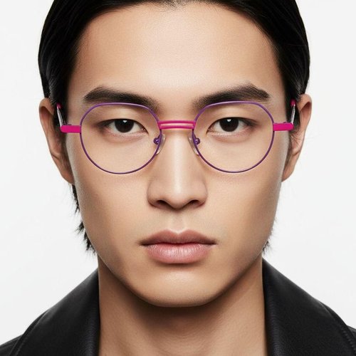 Lunettes ovales en métal violet #BS2425-1280