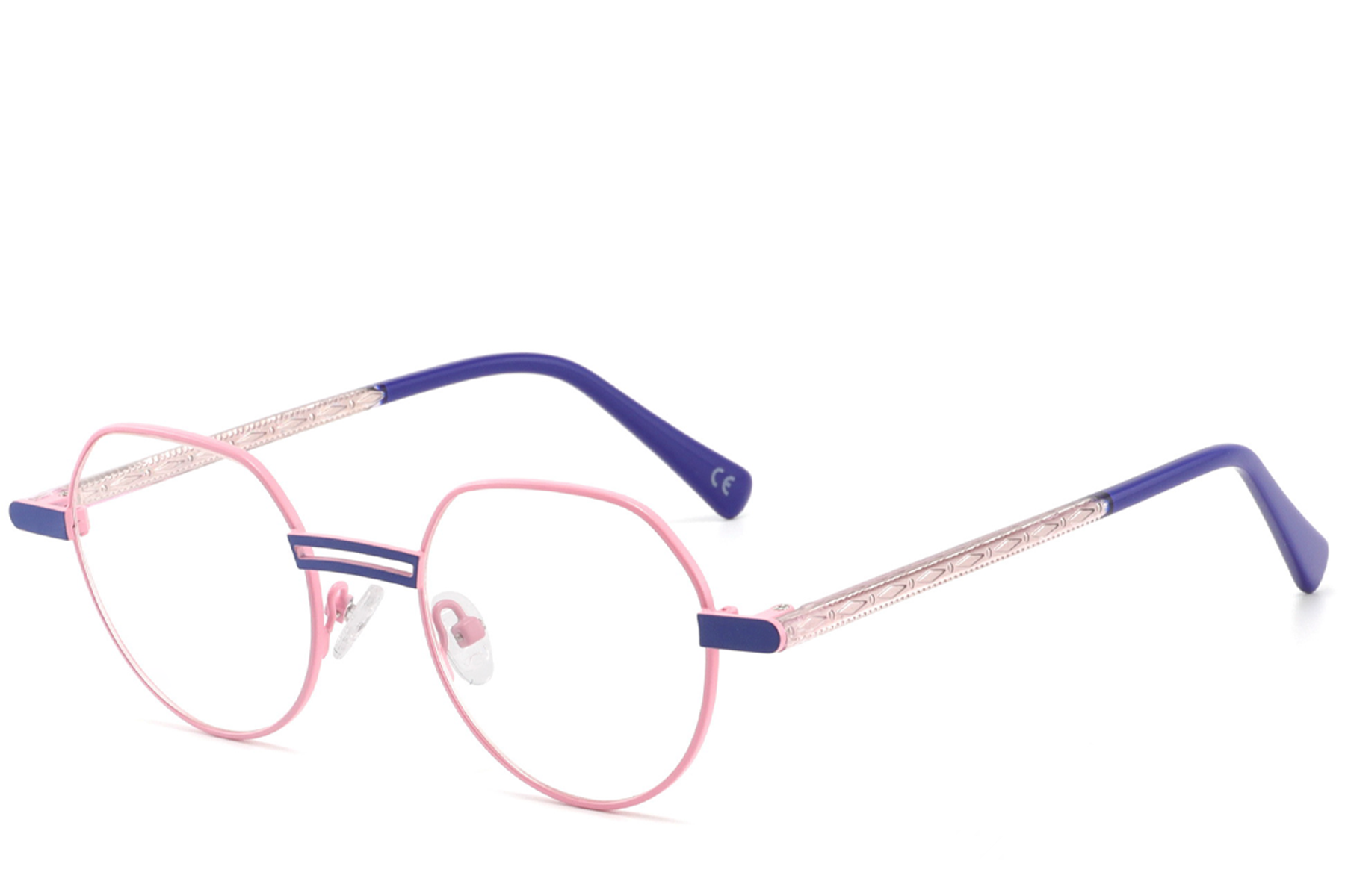 Oval Pink Metal Glasses #BS2425-1281
