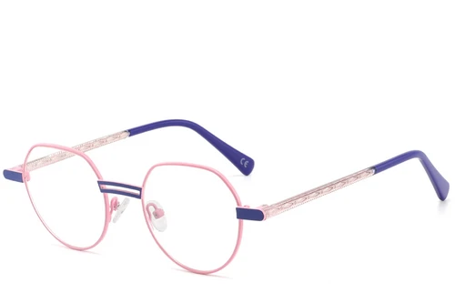Oval Pink Metal Glasses #BS2425-1281