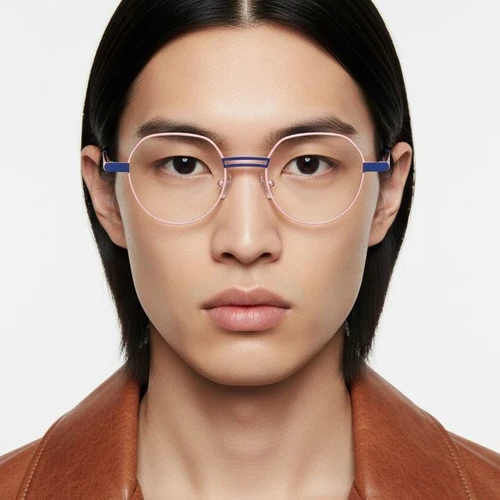 Oval Pink Metal Glasses #BS2425-1281