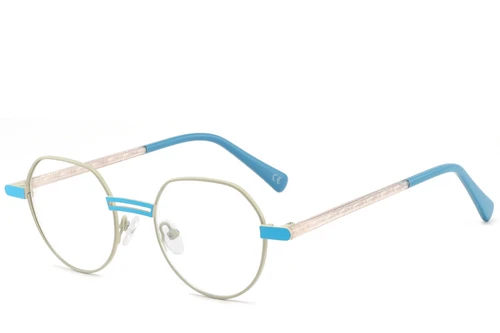 Oval Green Metal Glasses #BS2425-1282