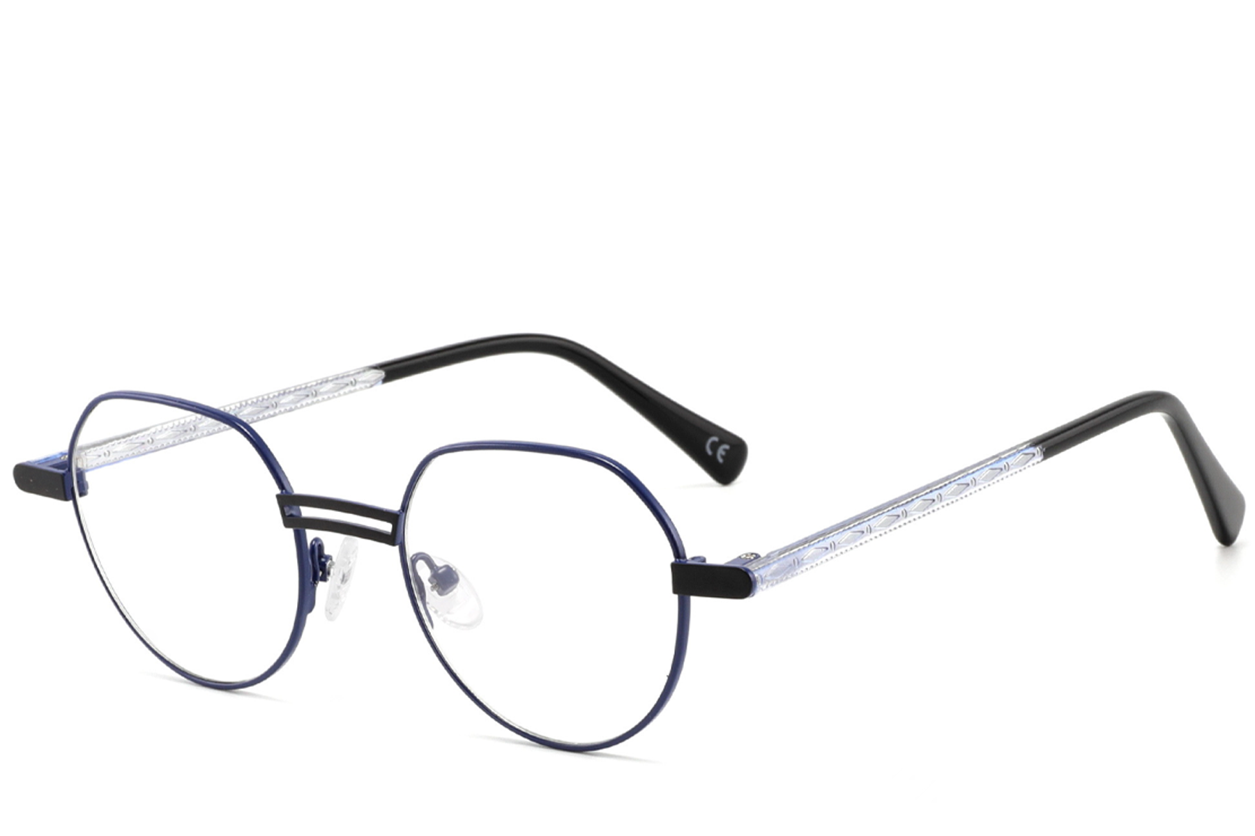 Oval Black Metal Glasses #BS2425-1284
