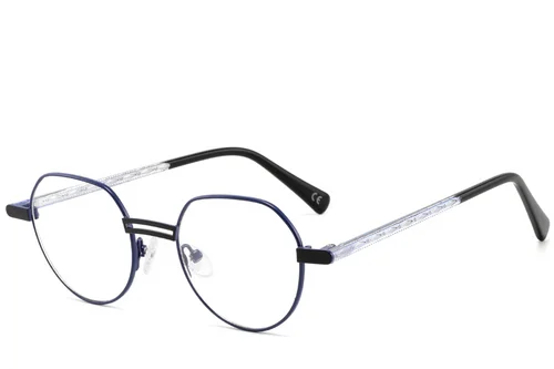 Lunettes ovales en métal noir #BS2425-1284