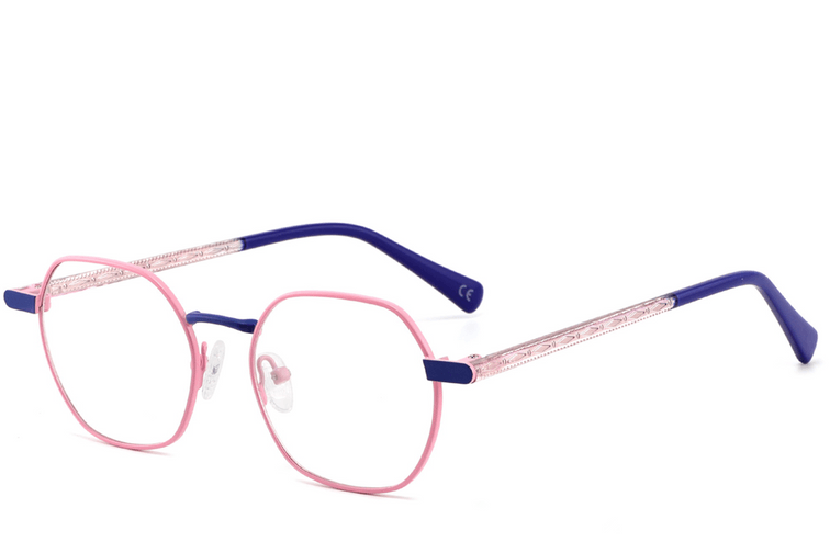 Gafas geométricas de metal rosa #BS2425-1287