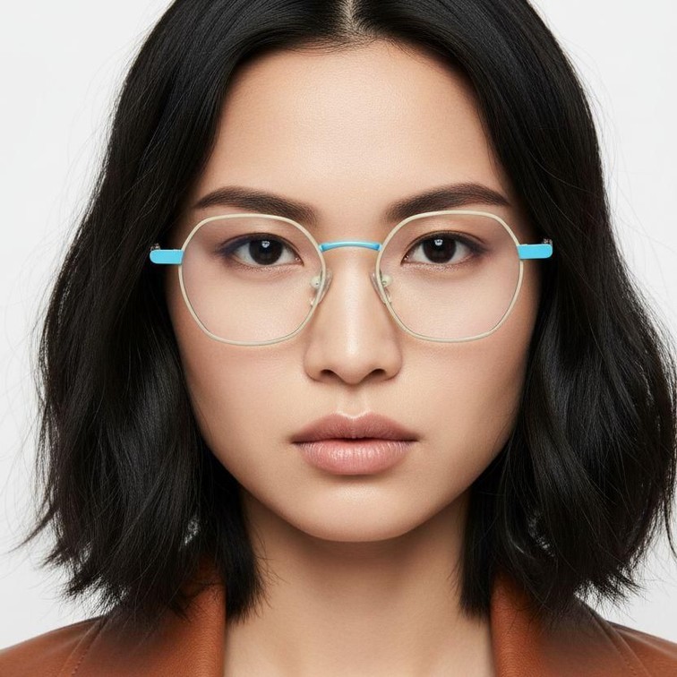 Geometric Green Metal Glasses #BS2425-1288