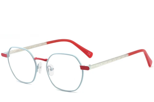 Geometric Blue Metal Glasses #BS2425-1289