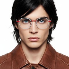 Gafas geométricas de metal azul #BS2425-1289