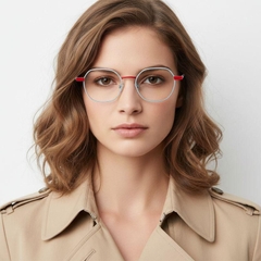 Gafas geométricas de metal azul #BS2425-1289