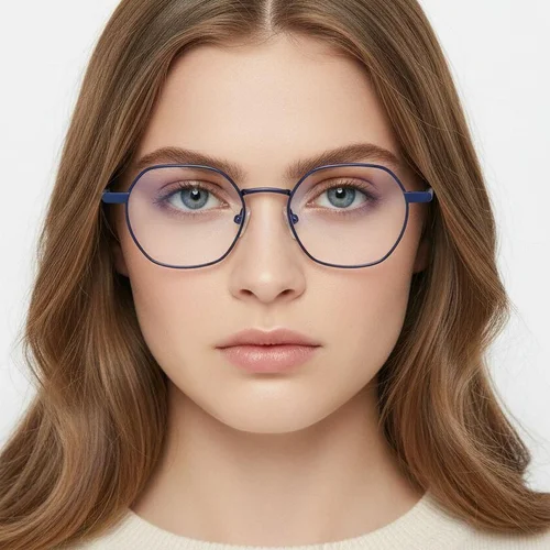Lunettes géométriques en métal noir #BS2425-1290