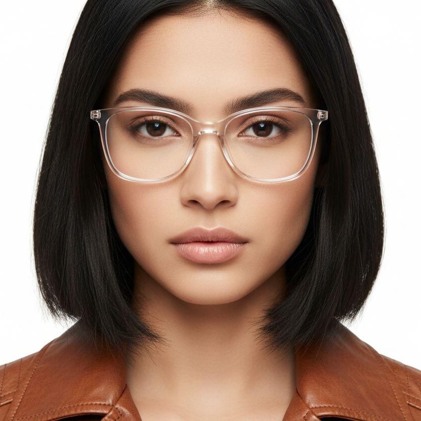 Gafas ovaladas de acetato transparente #BS2425-1366