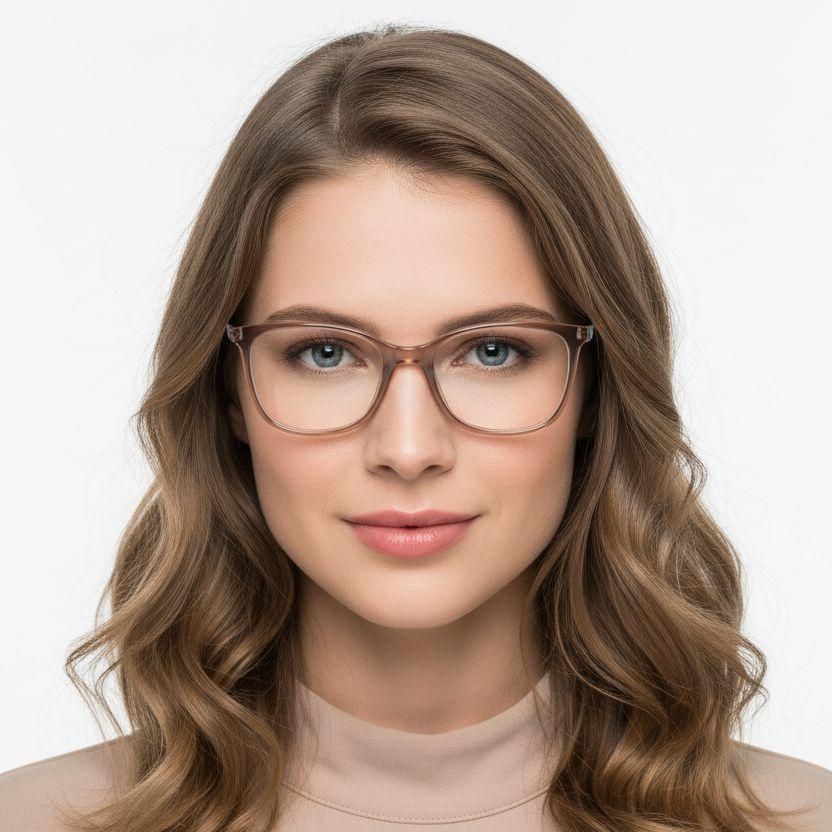 Oval Brown Acetate Glasses #BS2425-1367