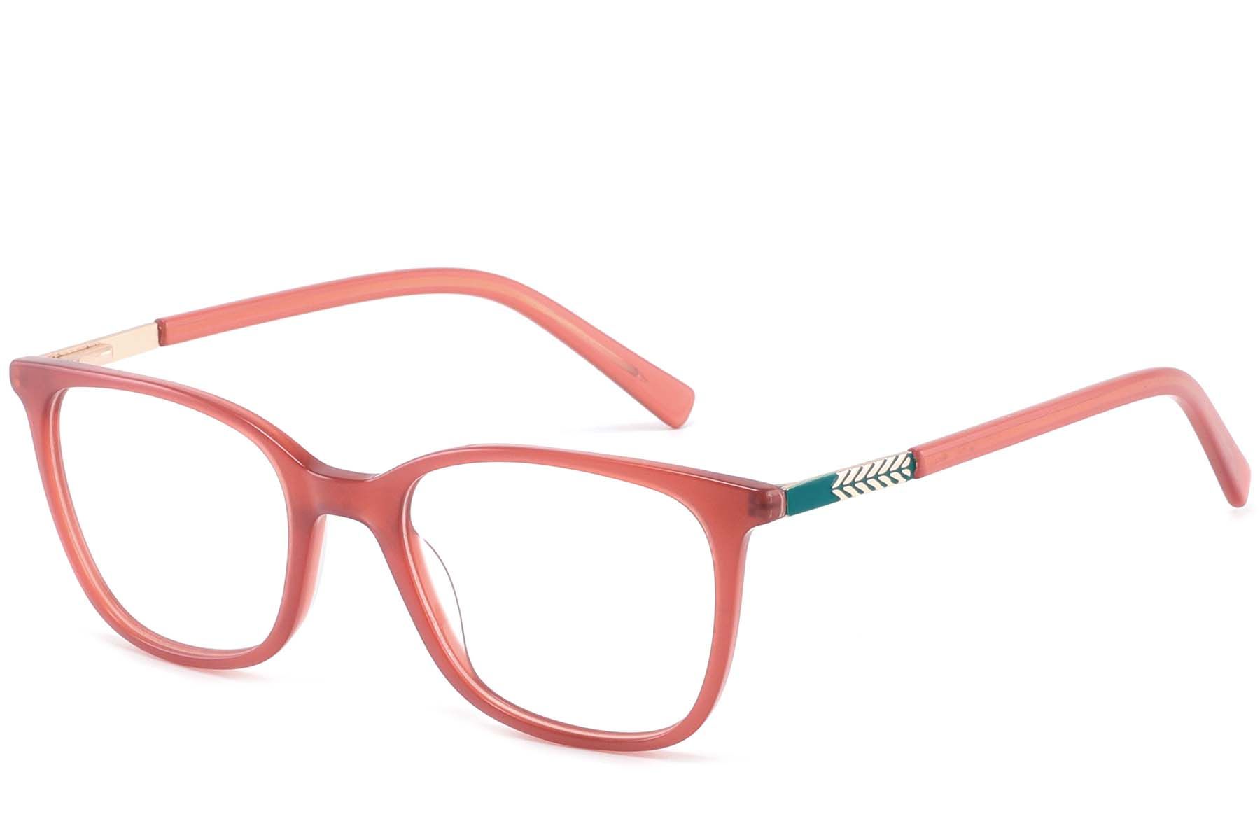 Gafas ovaladas de acetato rojo #BS2425-1368