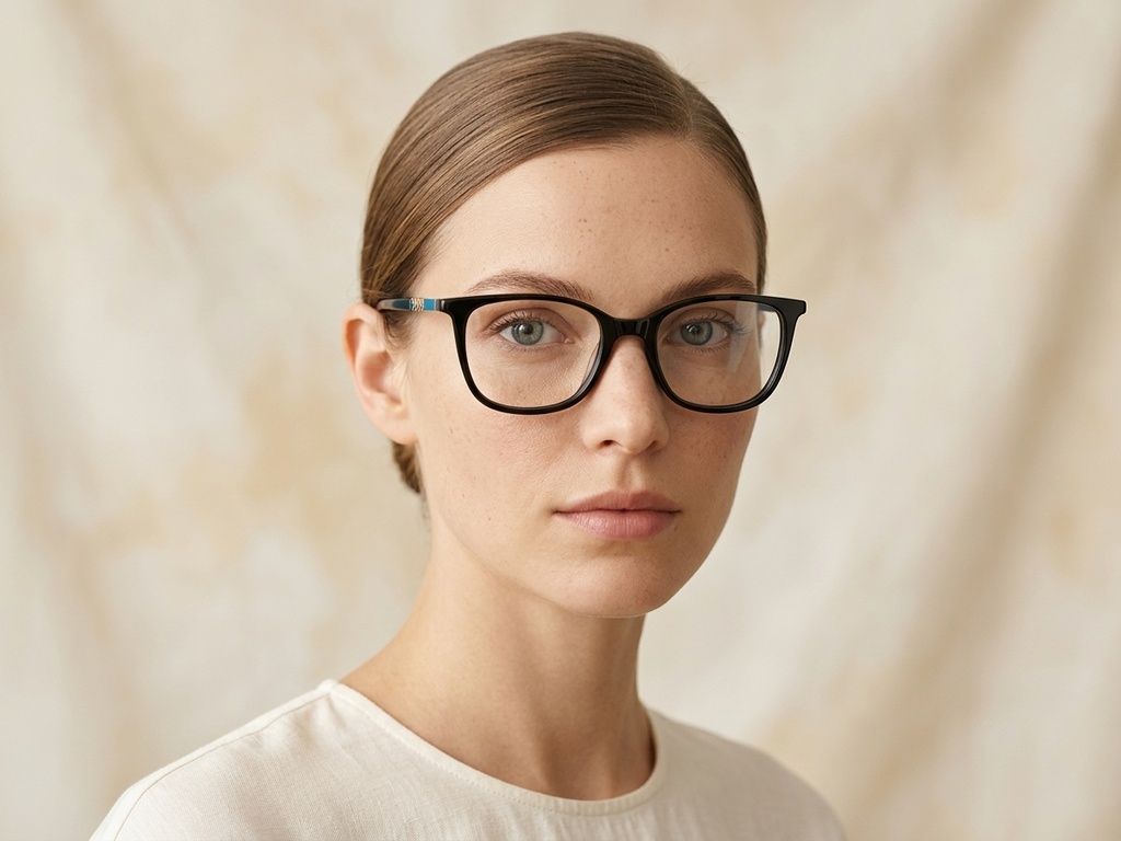 Gafas ovaladas de acetato negro #BS2425-1371