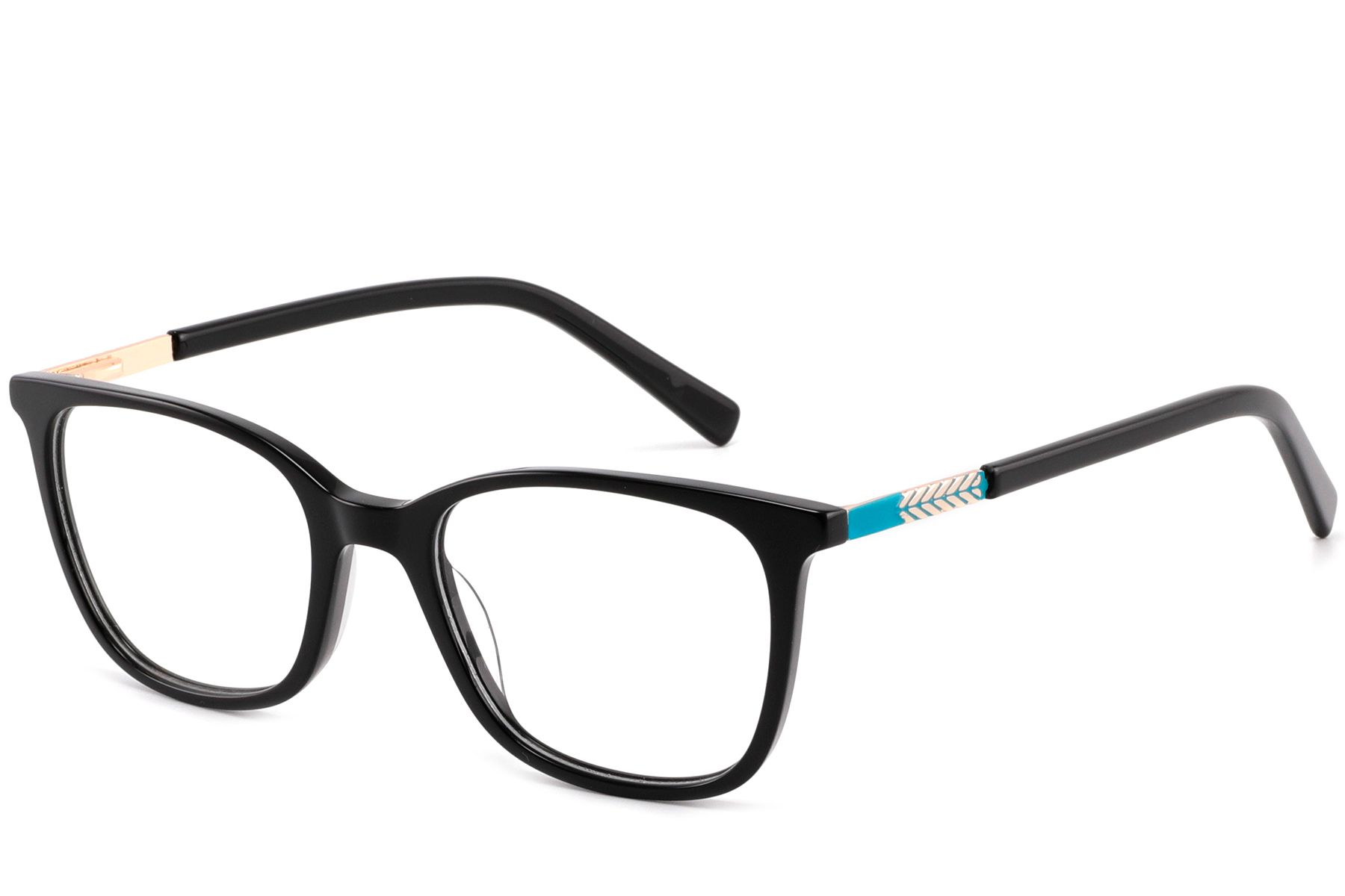 Ovale zwarte acetaatglazen #BS2425-1371