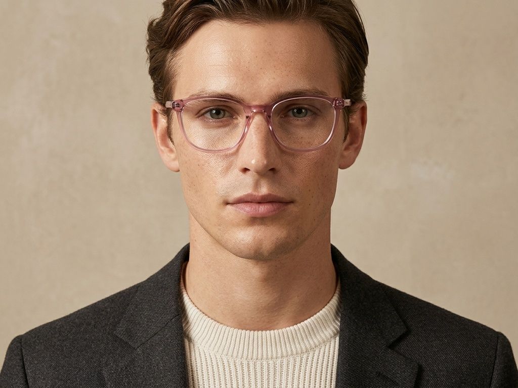 Oval Pink Acetate Glasses #BS2425-1402