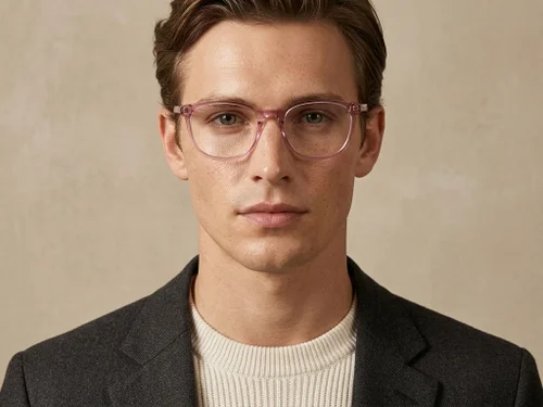 Lunettes ovales en acétate rose #BS2425-1402