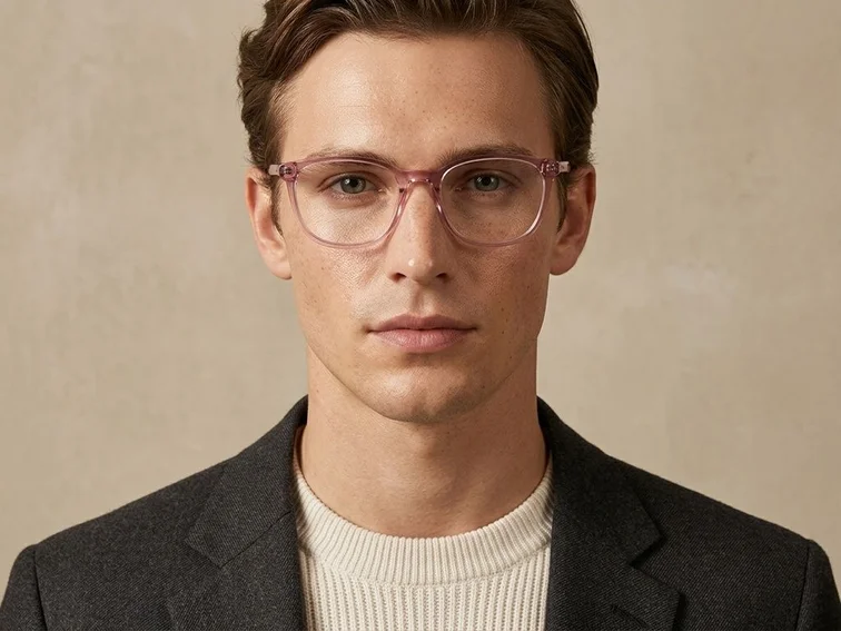 Oval Pink Acetate Glasses #BS2425-1402
