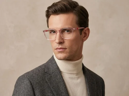 Lunettes ovales en acétate rose #BS2425-1404