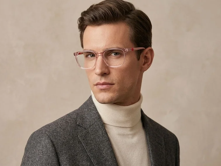 Oval Pink Acetate Glasses #BS2425-1404