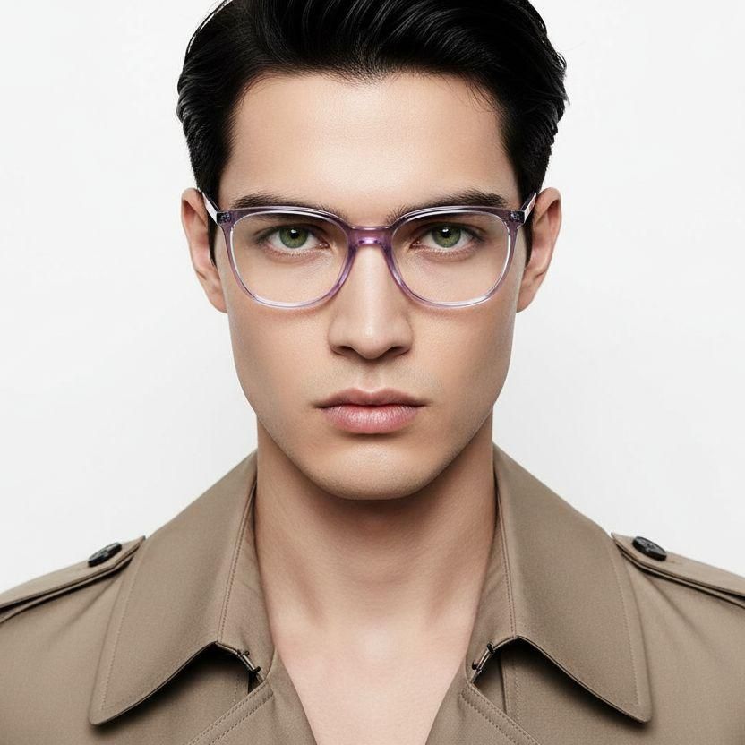 Oval Purple Acetate Glasses #BS2425-1405