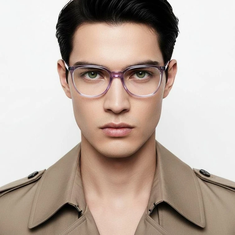 Lunettes ovales en acétate violet #BS2425-1405