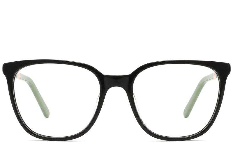 Gafas ovaladas de acetato negro #BS2425-1407