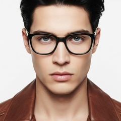 Gafas ovaladas de acetato negro #BS2425-1407