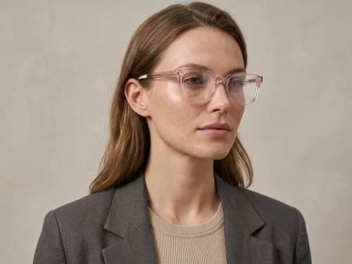 Lunettes rectangulaires en acétate rose #BS2425-1428