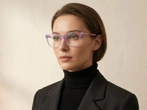 Lunettes rectangulaires en acétate violet #BS2425-1429