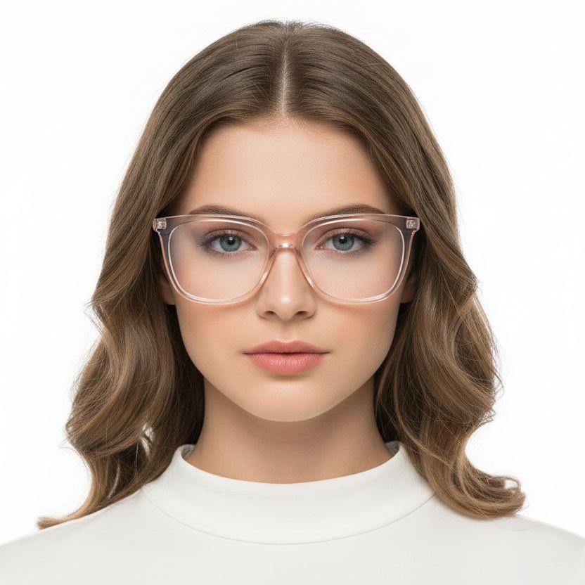Rectangular Pink Acetate Glasses #BS2425-1430