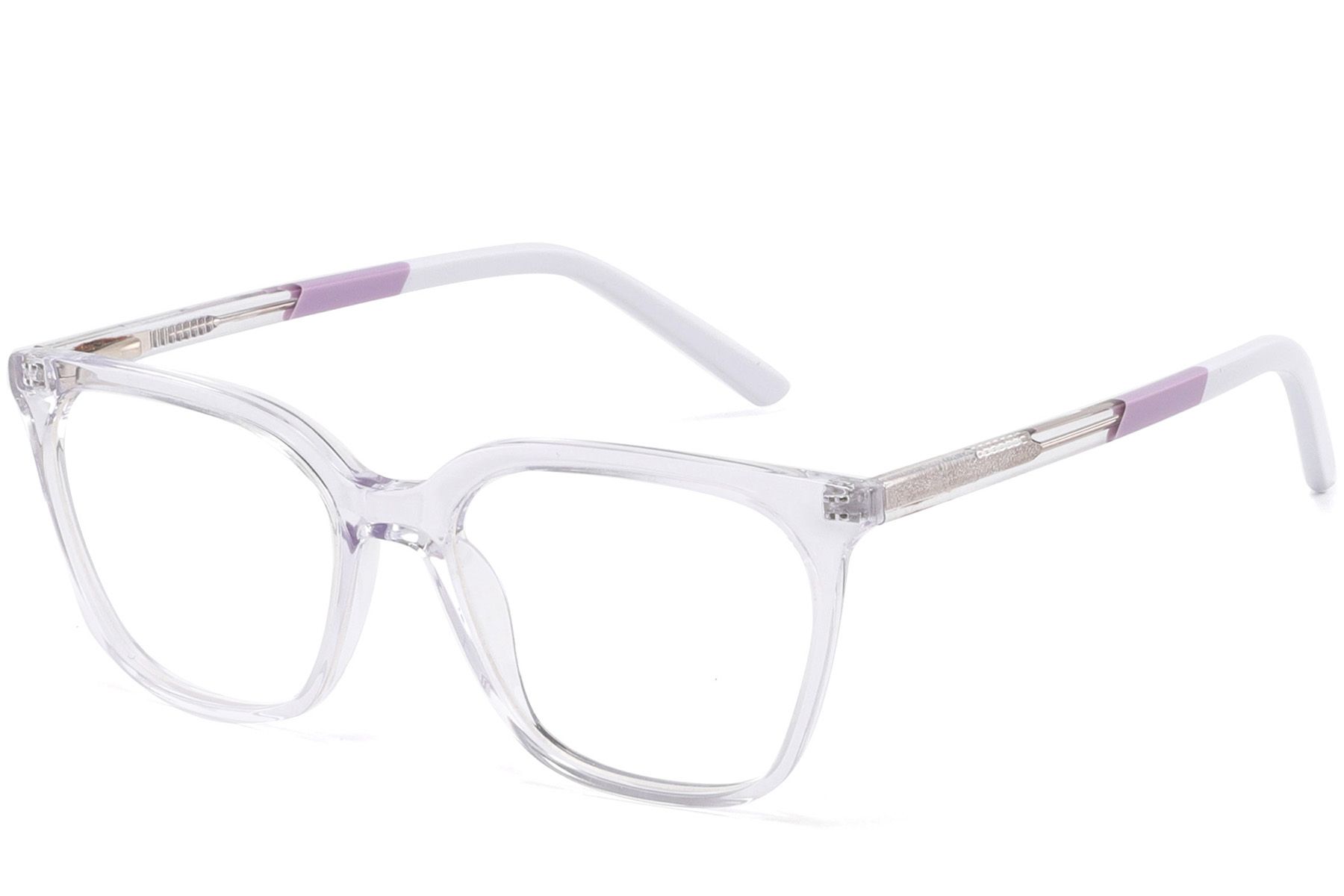 Gafas rectangulares de acetato transparente #BS2425-1432
